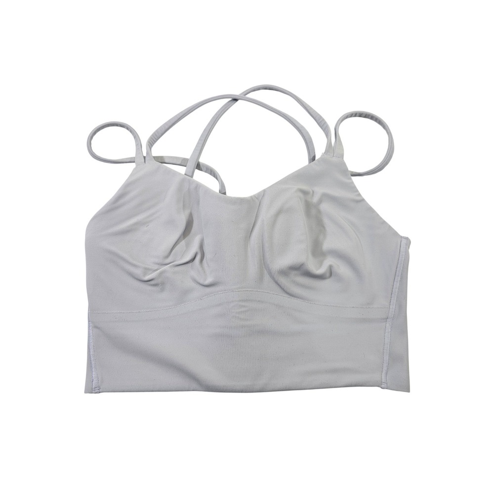 Lululemon Free To Be Serene Bra High Neck Light gray Strappy Back Sports Active